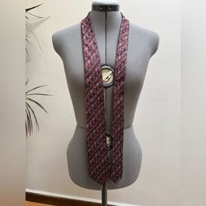 Vintage Lanvin New York Paris Pure Silk Tie Burgundy Paisley